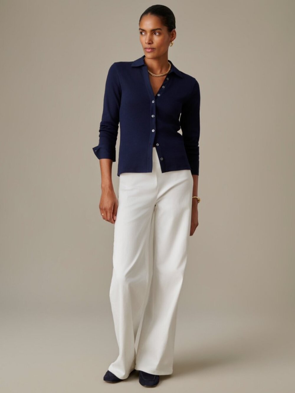 J McLaughlin Theodora Shirt - Navy NEW - Picture 3 of 4